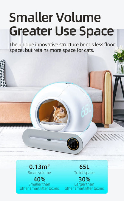 Booteely 65L Smart Self-Cleaning Cat Litter Box