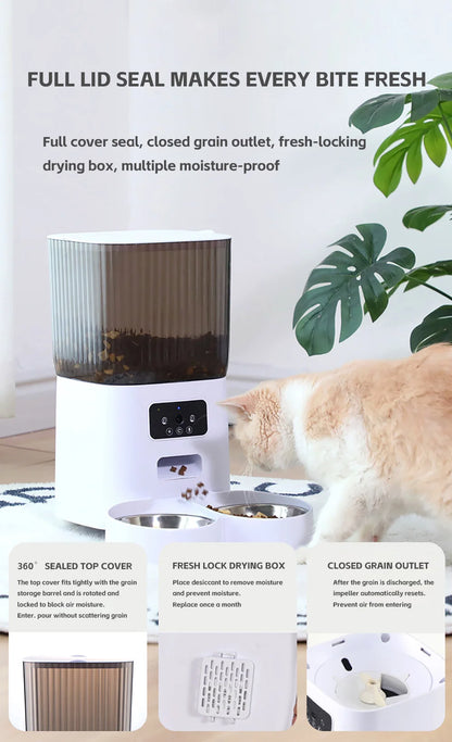 Smart 5L Automatic Pet Feeder with WiFi & Camera
