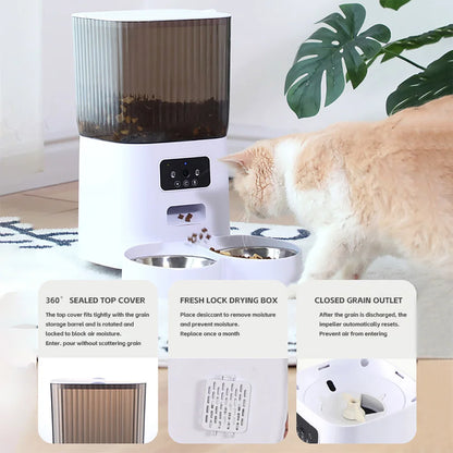 Smart 5L Automatic Pet Feeder with WiFi & Camera