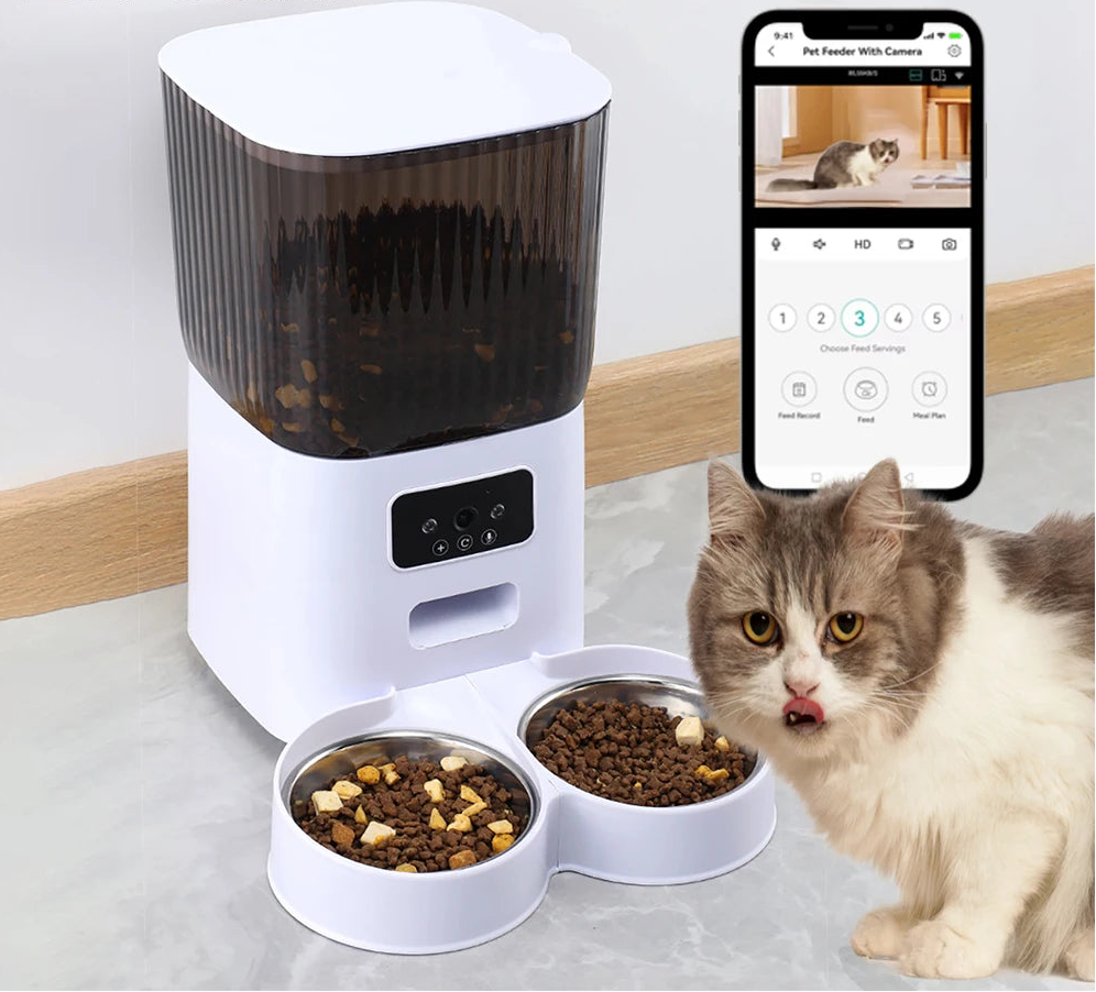 Smart 5L Automatic Pet Feeder with WiFi & Camera